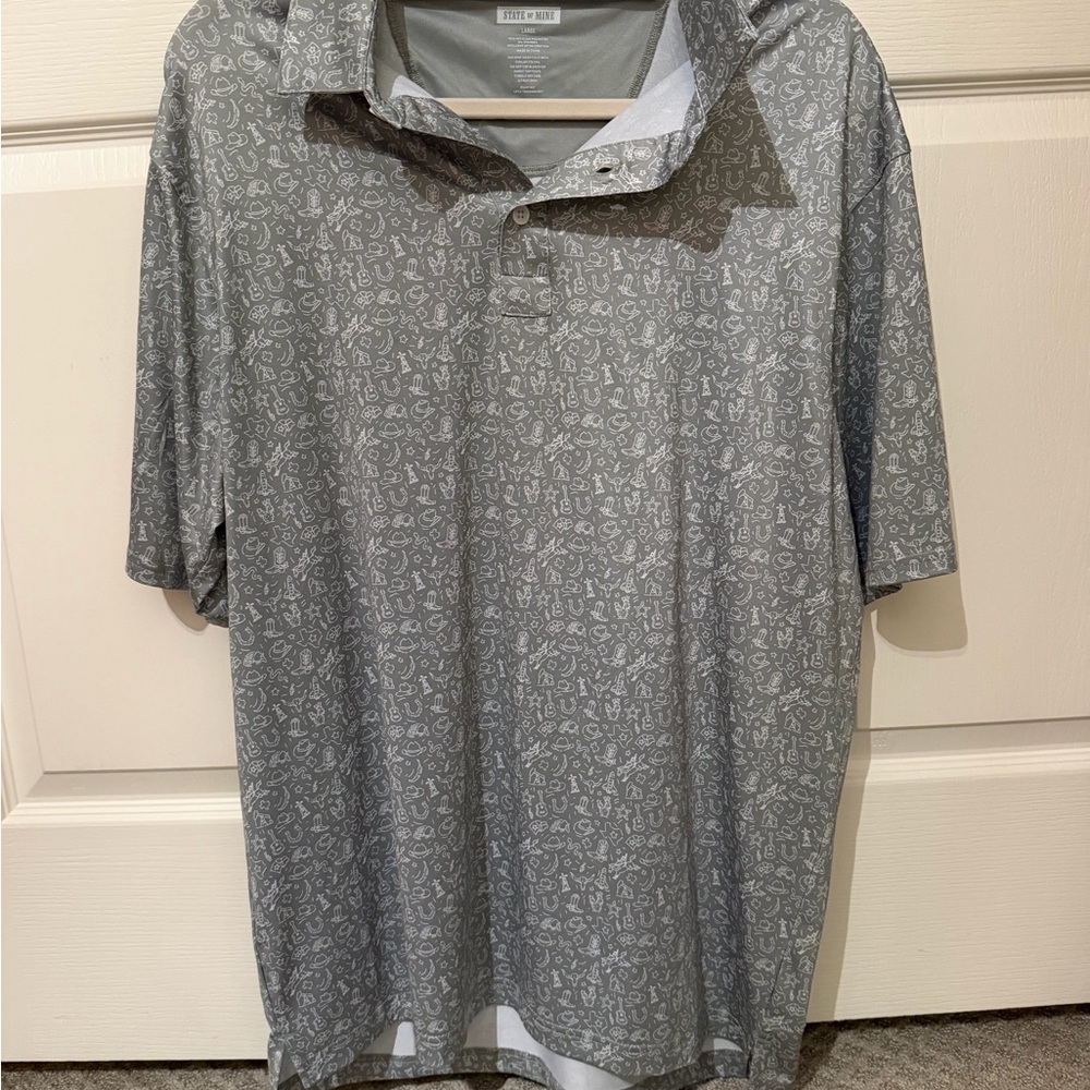 State of Mind Gray Paisley-Print Polo